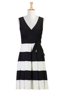 Colorblock Stripe Poplin Dress